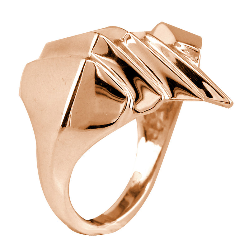 Large Angled Ring in 14k Pink Gold