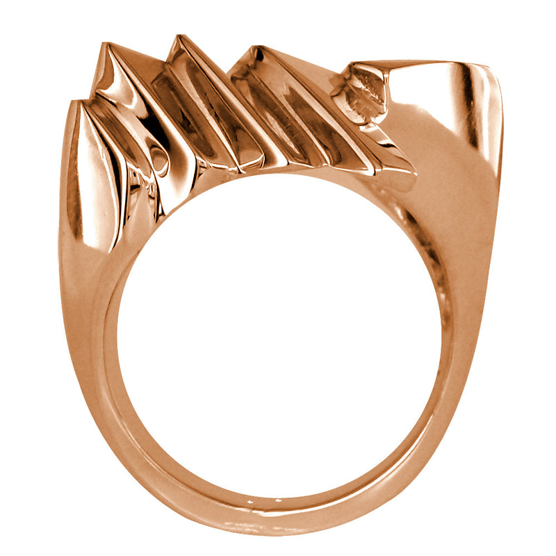 Large Angled Ring in 14k Pink Gold