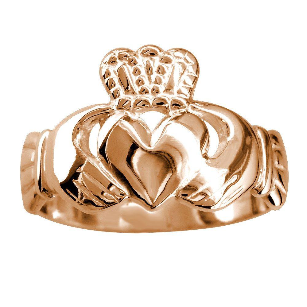 Claddagh Ring in 14k Pink, Rose Gold