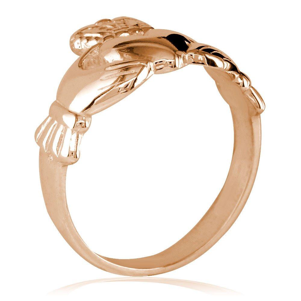 Claddagh Ring in 14k Pink, Rose Gold