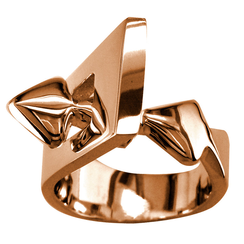 Large Designer Ring in 14k Pink Gold, 14mm