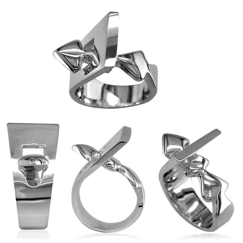 Large Designer Ring in Sterling Silver, 14mm