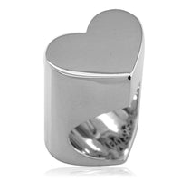 Large Flat Heart Ring in Sterling Silver