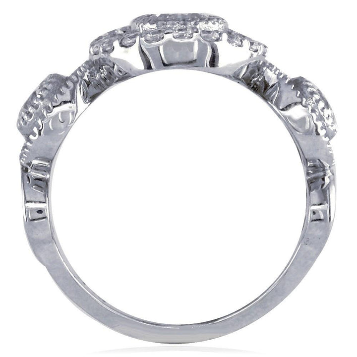 Diamond Triple Halo Ring in 14k White Gold