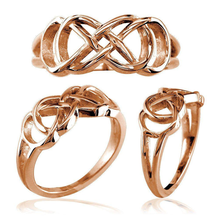 Double Infinity Symbol Ring,Best Friends Forever Ring,8mm in 14k Pink, Rose Gold