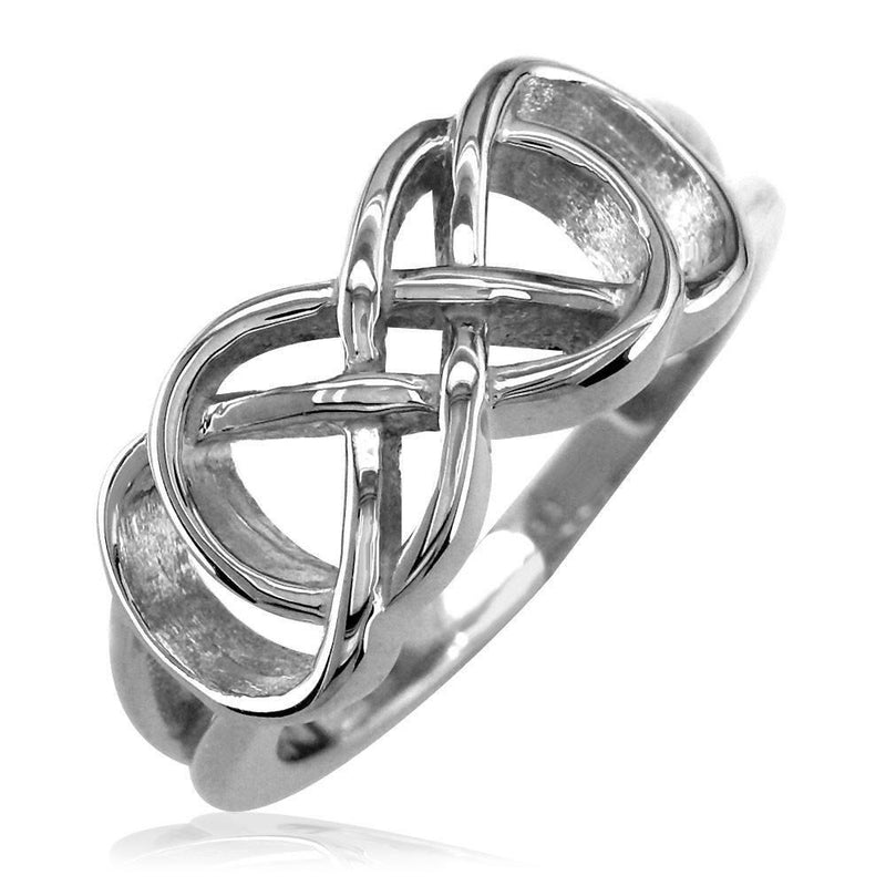 Double Infinity Symbol Ring,Best Friends Forever Ring,8mm in Sterling Silver