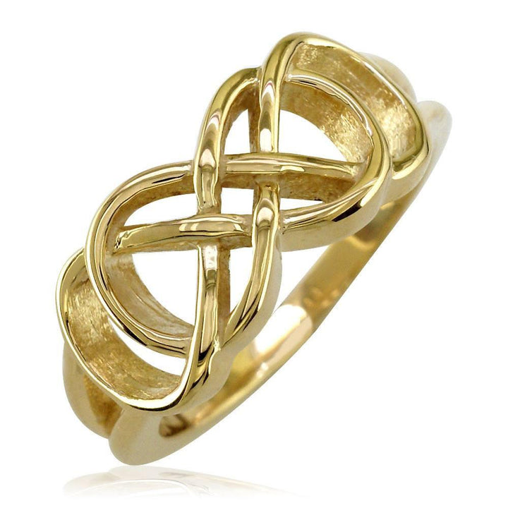Double Infinity Symbol Ring,Best Friends Forever Ring,8mm in 18k Yellow Gold
