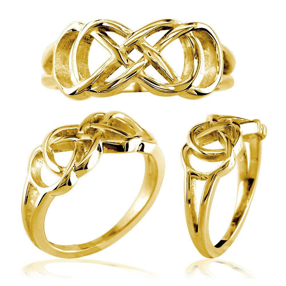 Double Infinity Symbol Ring,Best Friends Forever Ring,8mm in 14k Yellow Gold