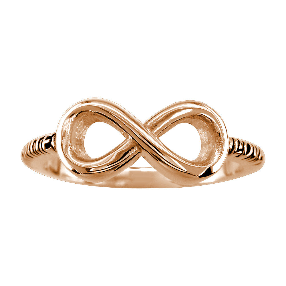 Infinite Love Flowing Infinity Ring in 14k Pink, Rose Gold