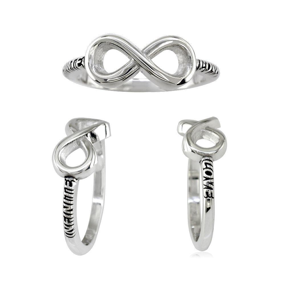 Infinite Love Flowing Infinity Ring in 14k White Gold
