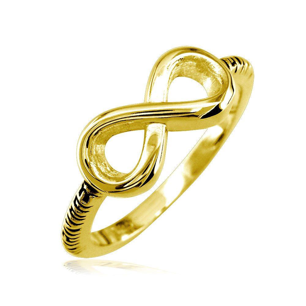 Infinite Love Flowing Infinity Ring in 14k Yellow Gold