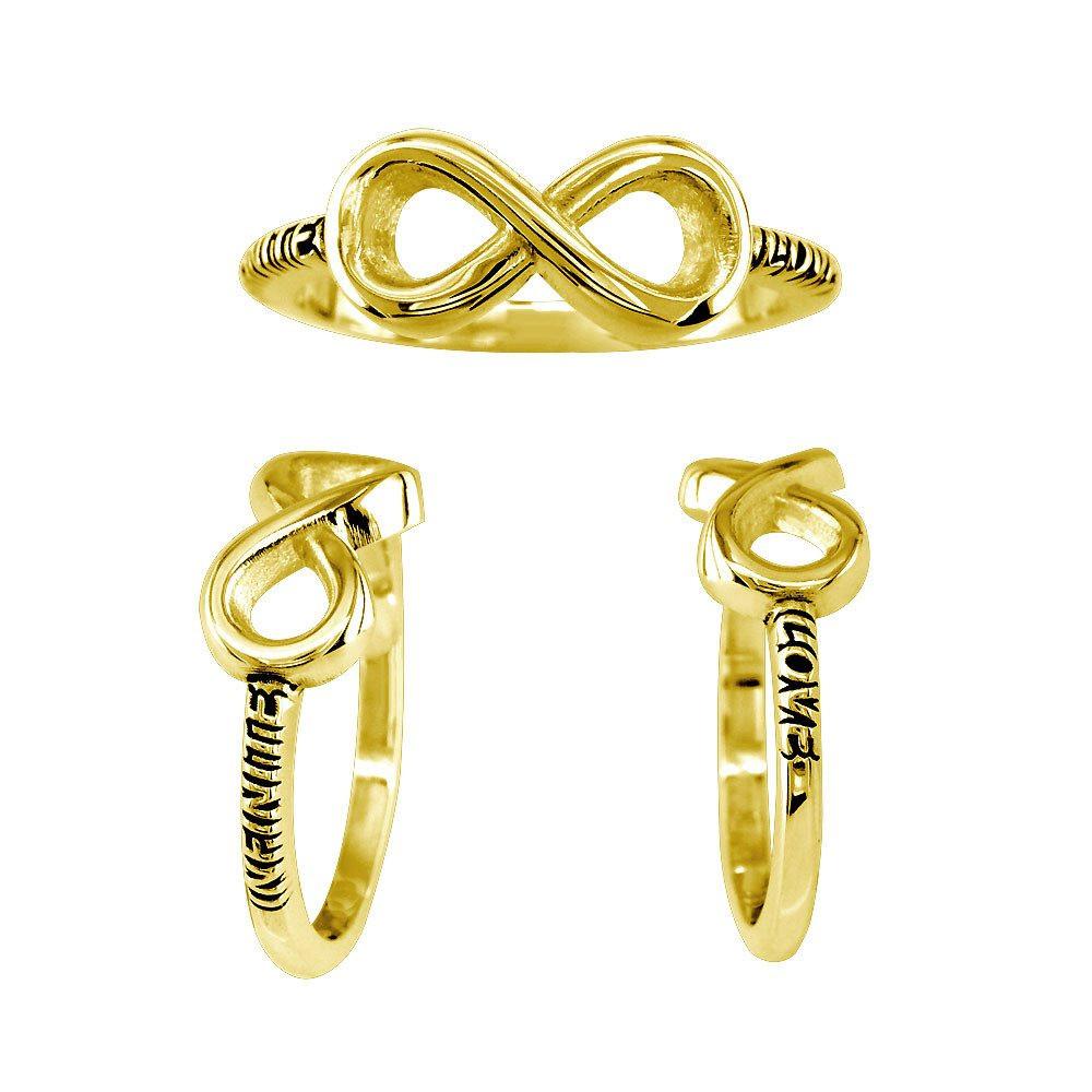 Infinite Love Flowing Infinity Ring in 14k Yellow Gold