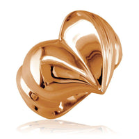 Large Contemporary Heart Ring in 14k Pink Gold