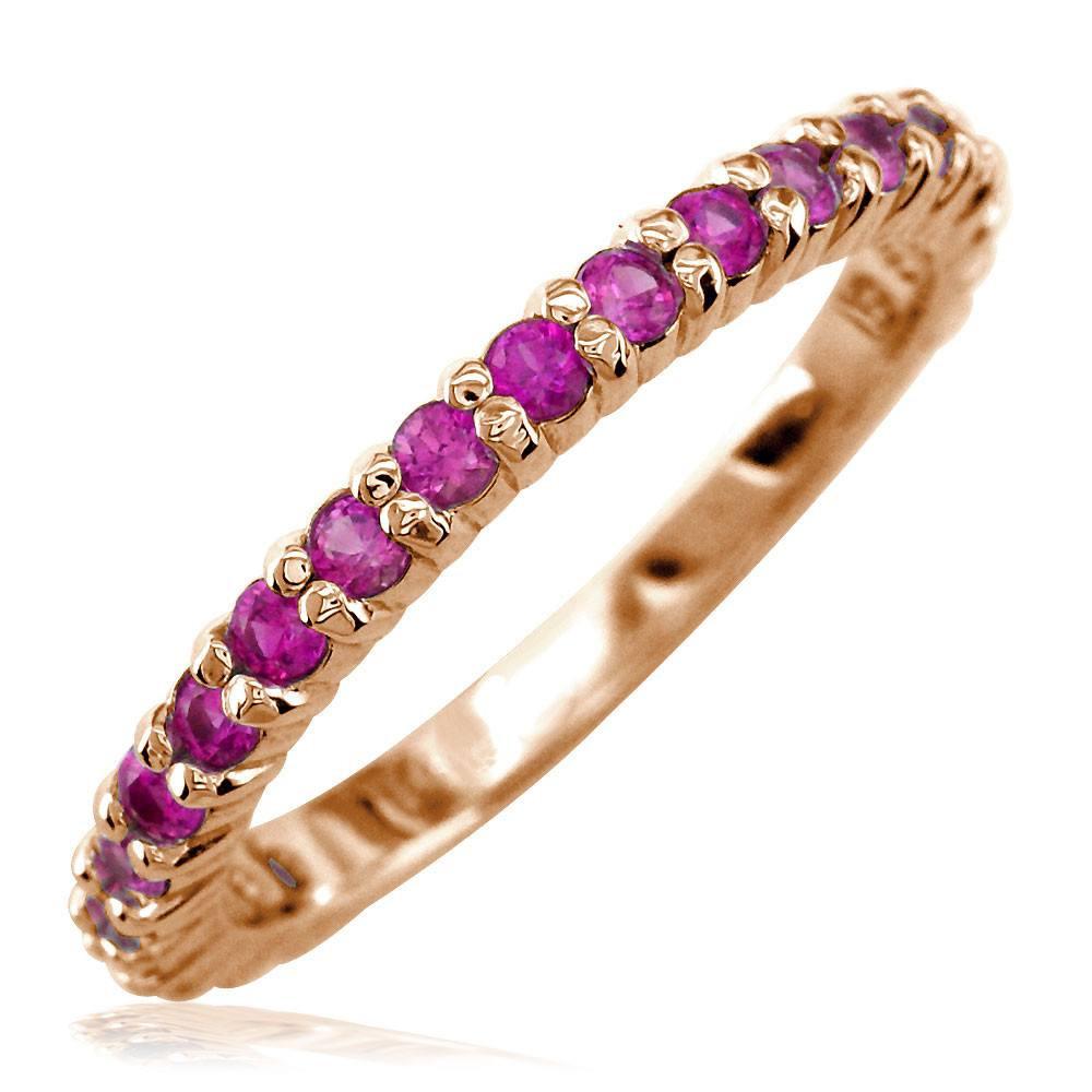 Pink Sapphire Band, 0.70CT in 14k Pink, Rose Gold