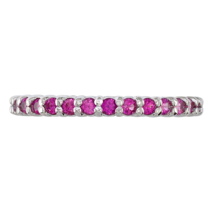 Pink Sapphire Band, 0.70CT in 18k White Gold