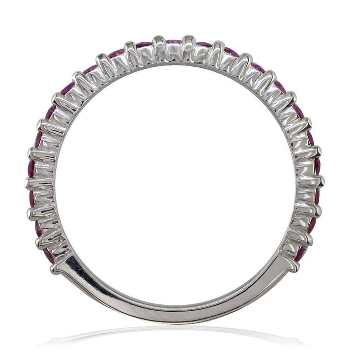 Pink Sapphire Band, 0.70CT in 14k White Gold