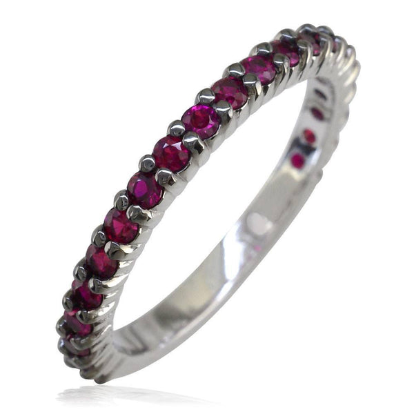 Ruby Band with Black, 0.70CT in 14k White Gold
