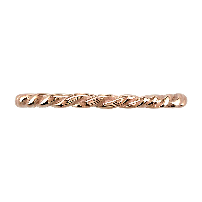 Stackable Rope Ring, 1.8mm in 18k Pink, Rose Gold - Size 7.5 to 13.5