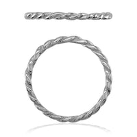 Stackable Rope Ring, 1.8mm in 18k White Gold - Size 7.5 to 13.5