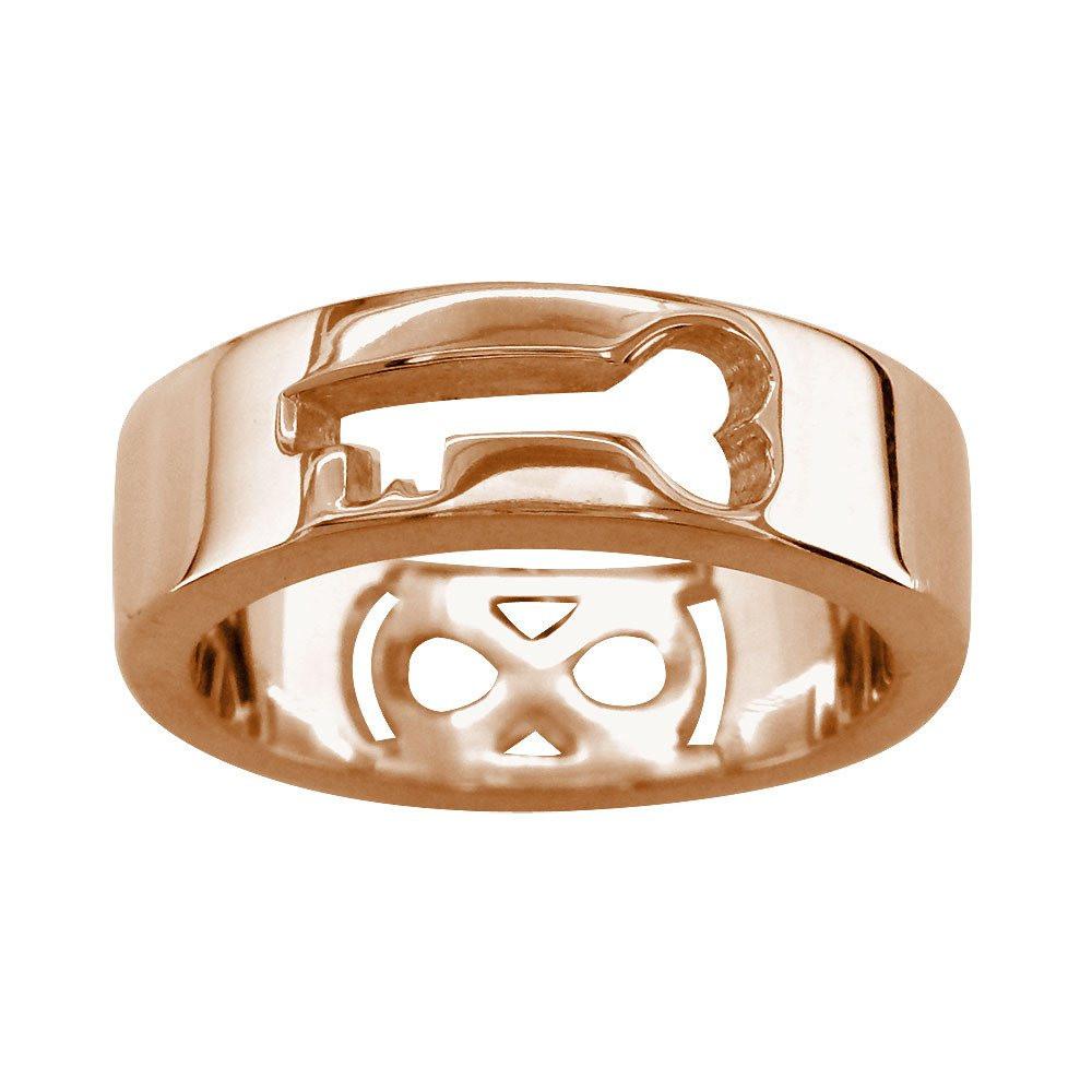 Infinity and Key Wedding Band, 6mm, Sizes 8.5 to 13.5 in 14k Pink, Rose Gold