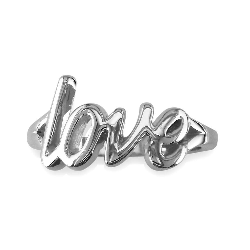 Script Love Ring in Sterling Silver