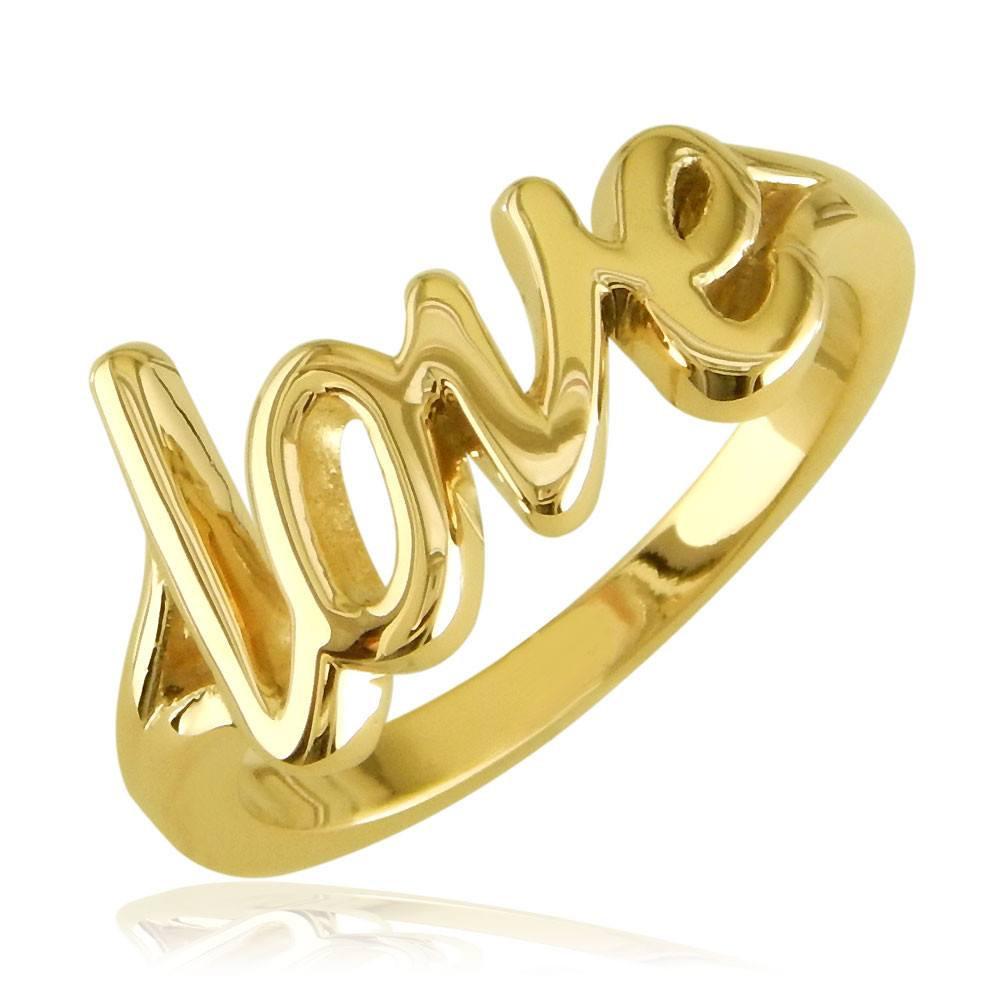 Script Love Ring in 18k Yellow Gold