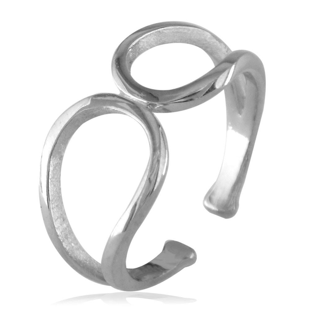 Loop Ring, Expandable Size in 14k White Gold