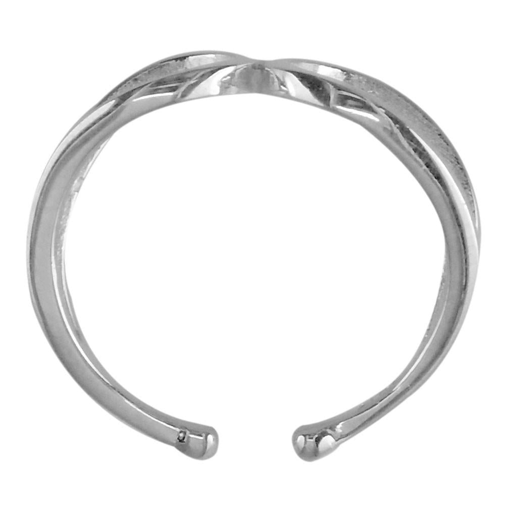Loop Ring, Expandable Size in 14k White Gold
