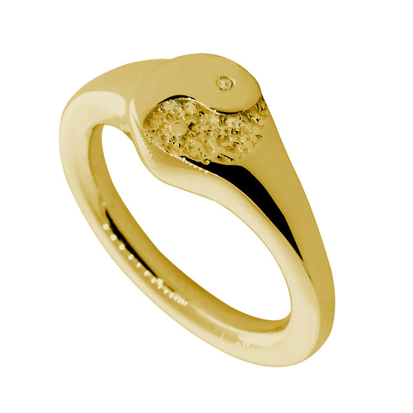 Yin Yang Ring, 8mm in 18k Yellow Gold