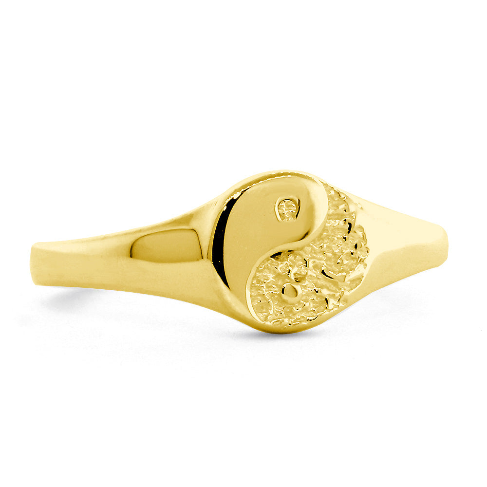 Yin Yang Ring, 8mm in 14k Yellow Gold