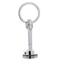 Large Solid Movable Engine Piston Pendant Keychain in Sterling Silver