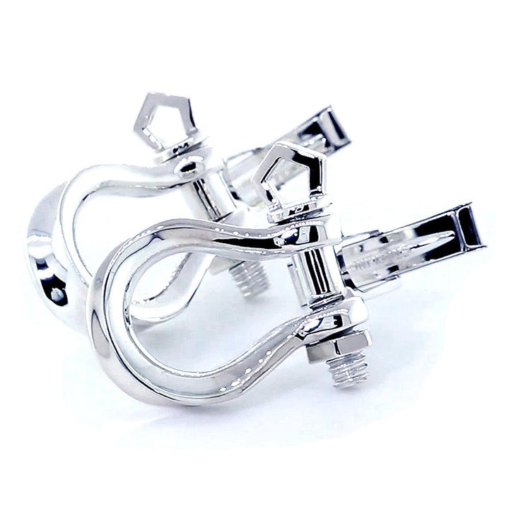 Large Hardware Shackle Cuff Links in Sterling Silver