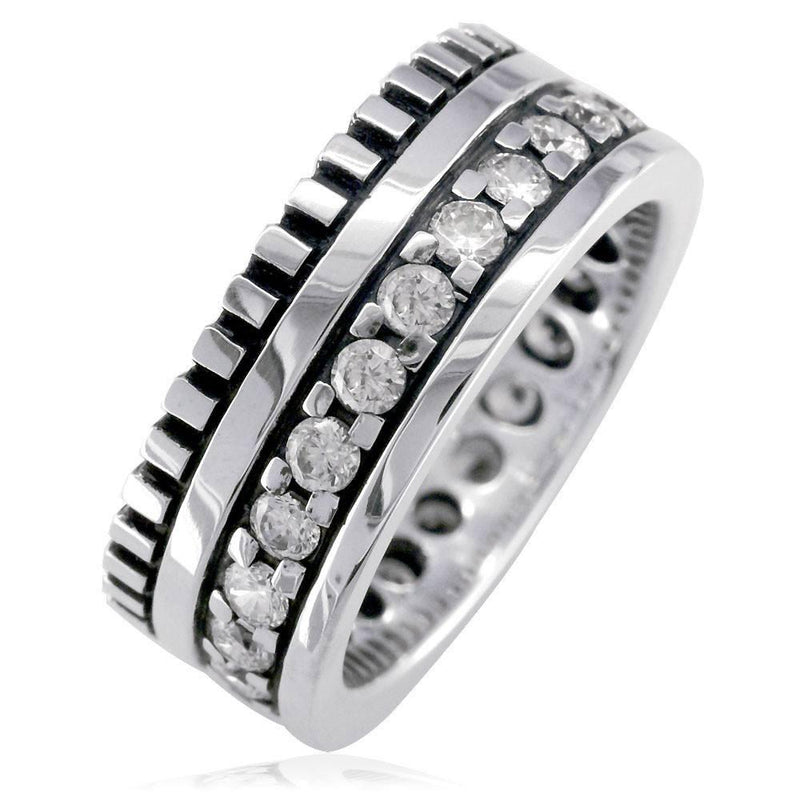 Mens Wide Band with White Diamonds, 2.15CT in 14K Yellow Gold