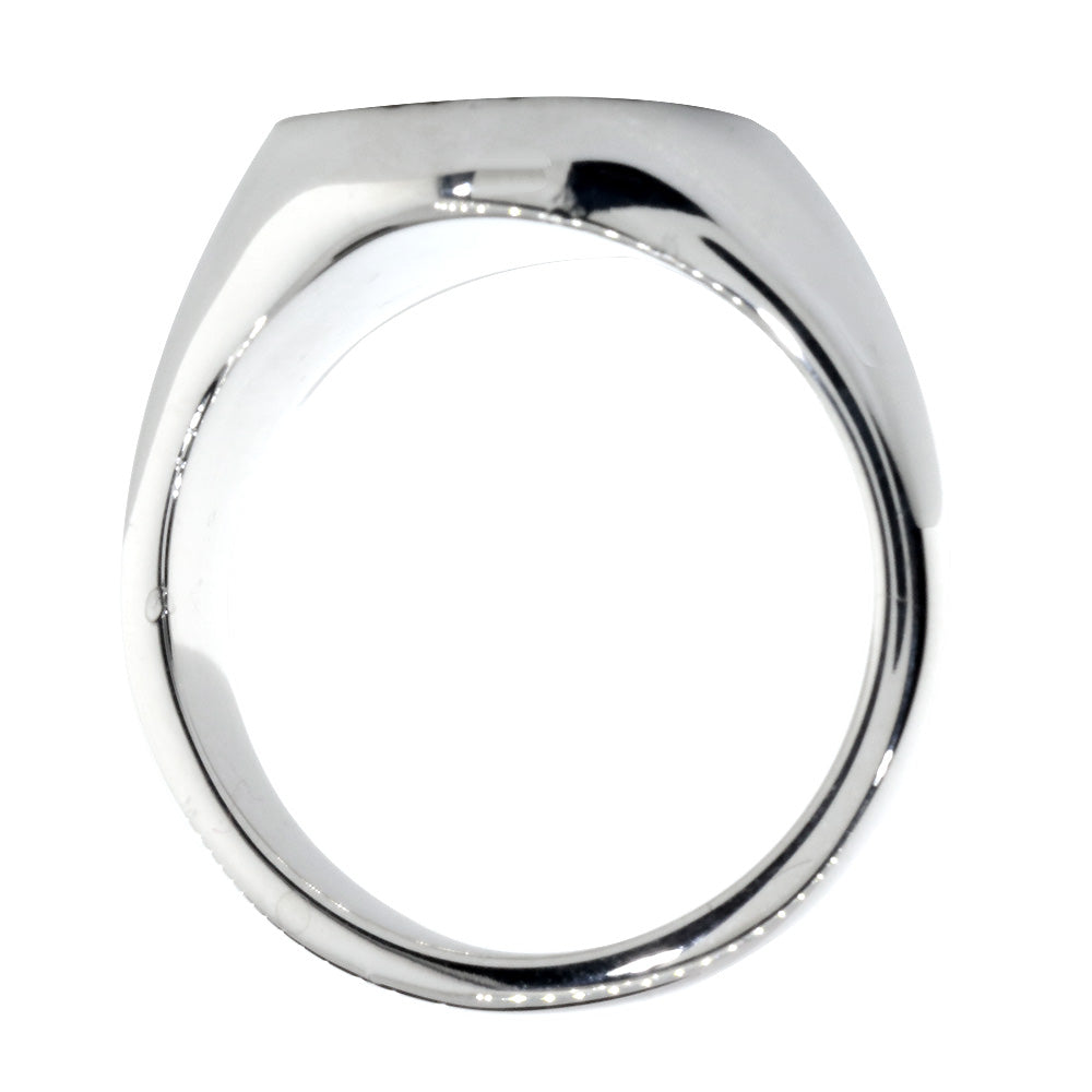 Solid Yin Yang Ring, 14mm in 14k White Gold