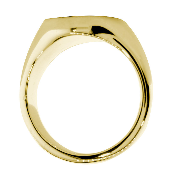 Solid Yin Yang Ring, 14mm in 18k Yellow Gold