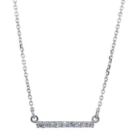 15mm Diamond Bar Necklace, 0.13CT in 14K White Gold