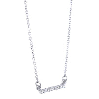 15mm Diamond Bar Necklace, 0.13CT in 14K White Gold
