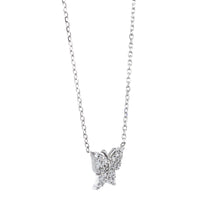 13 mm Wide Diamond Butterfly Pendant Necklace, 0.30 CT, 16.5 IN in 14K Yellow Gold