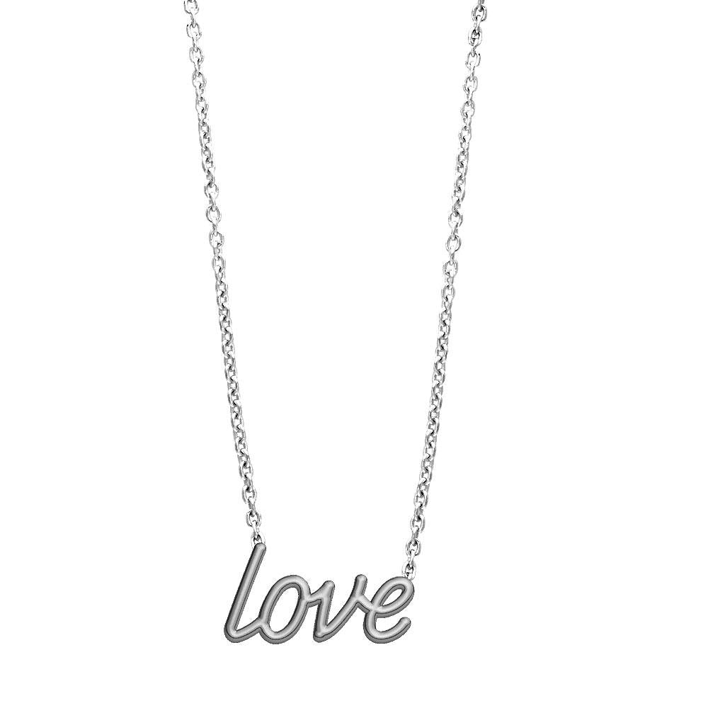 Love Necklace in 14K White Gold