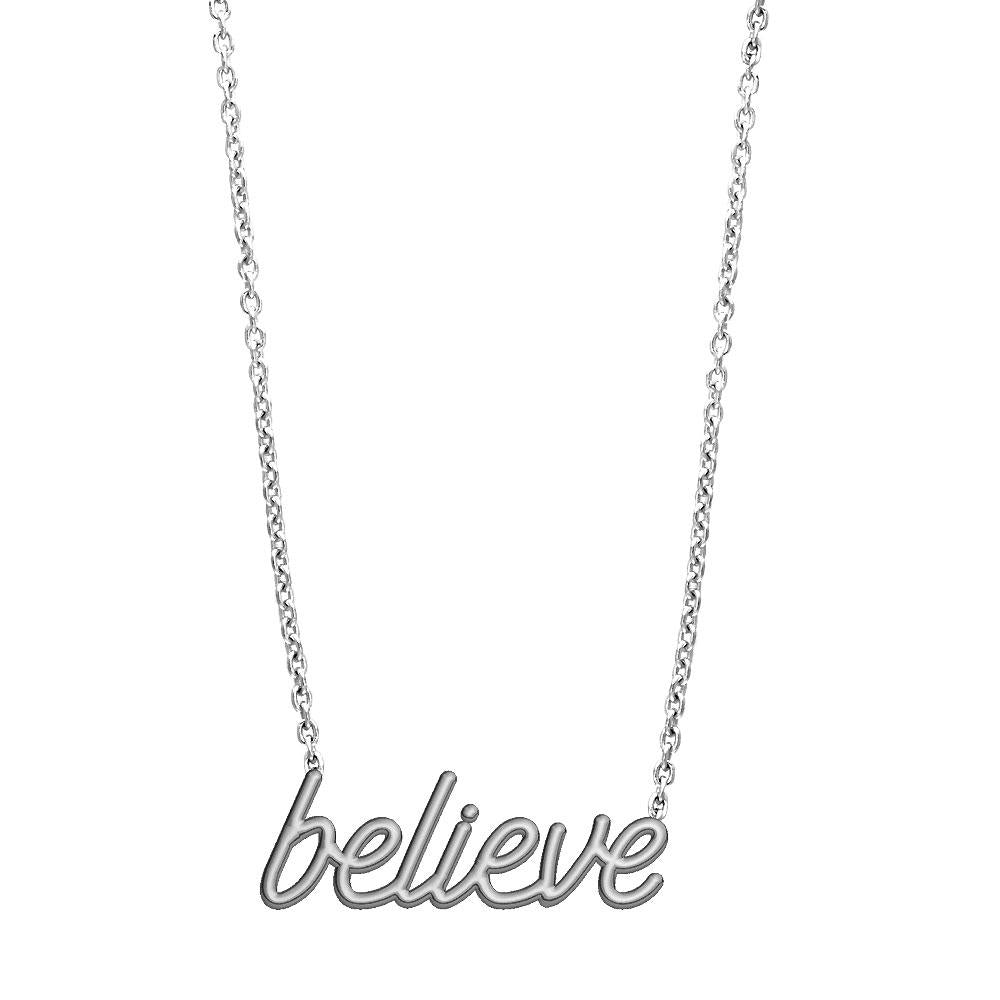 Believe Necklace in 14K White Gold