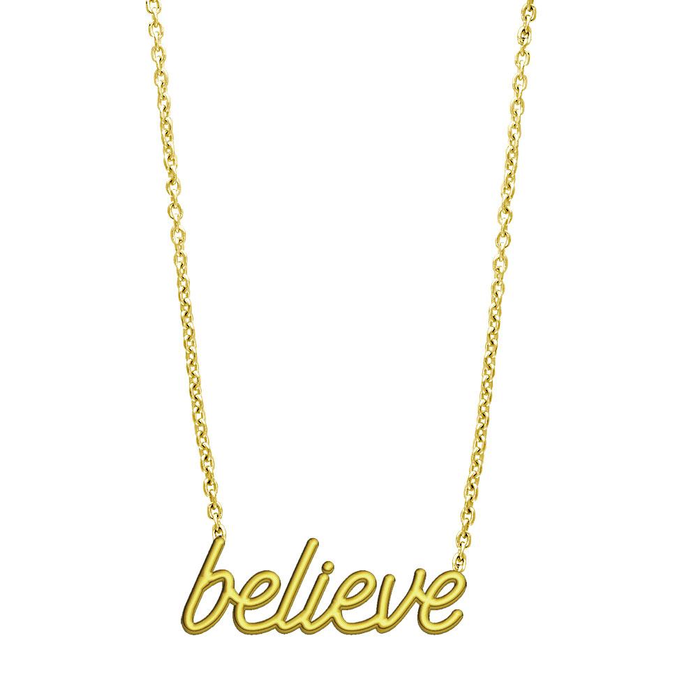 Believe Necklace in 14K Yellow Gold