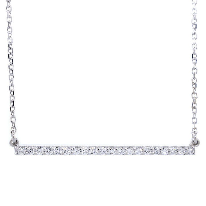 39mm Diamond Bar Necklace, 0.43CT in 14K White Gold