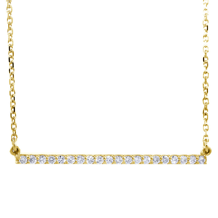 39mm Diamond Bar Necklace, 0.43CT in 14K Yellow Gold