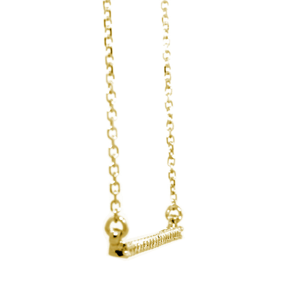 39mm Diamond Bar Necklace, 0.43CT in 14K Yellow Gold