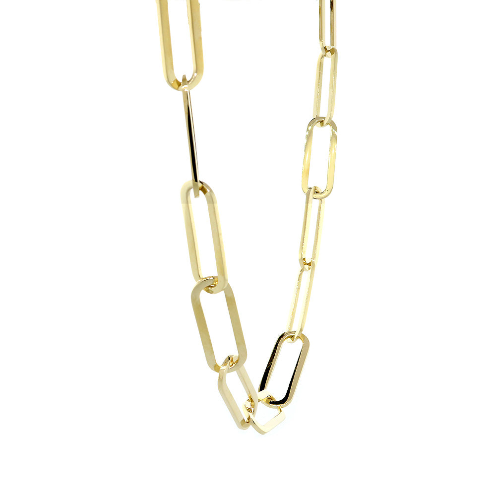 10 mm Paperclip Necklace, 17 Inches in 14K Yellow Gold