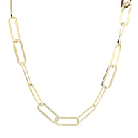 10 mm Paperclip Necklace, 17 Inches in 14K Yellow Gold