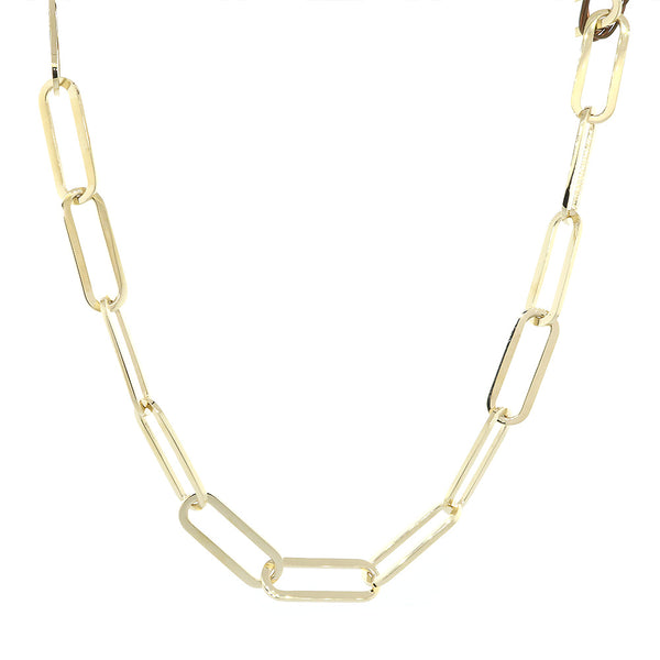 10 mm Paperclip Necklace, 17 Inches in 14K Yellow Gold