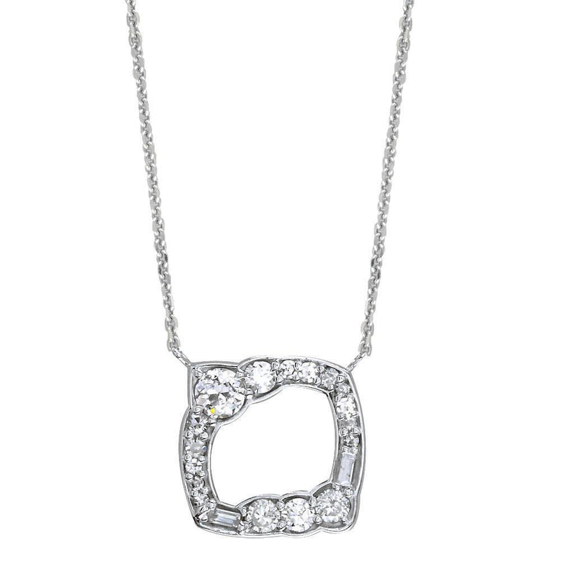 Designer Diamond Pendant and Chain, 1.30CT in 18K White Gold