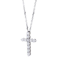 28mm Diamond Cross Pendant and Chain, 2.05CT in 14K White Gold