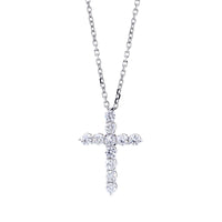 28mm Diamond Cross Pendant and Chain, 2.05CT in 14K White Gold